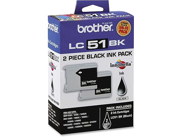 Brother LC51BKS - Black Ink Cartridge 2 Pack