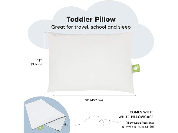 KeaBabies Toddler Pillow with Pillowcase