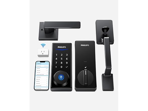 Philip DDL240X-1HBG-H-MB Wi-Fi Smart Deadbolt With Hand