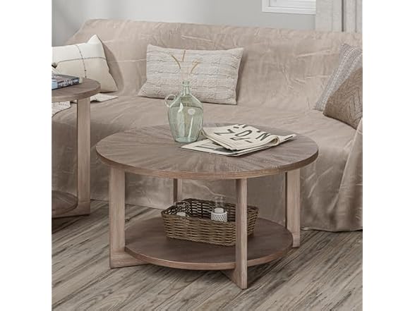 COZAYH Round Wood Coffee Table