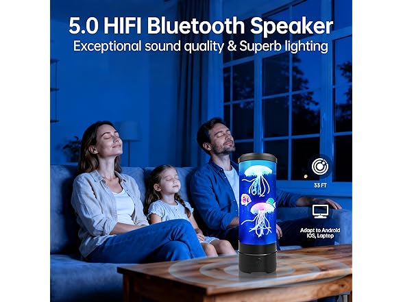 BravSco Jellyfish Lamp With Bluetooth Speaker