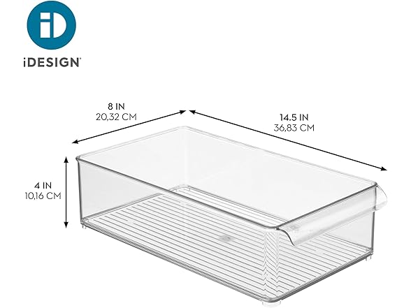 iDesign Large Stackable Fridge or Freezer Bin Set of 6