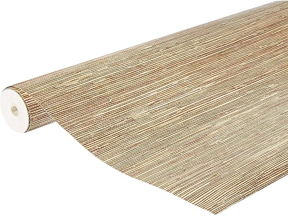 Norwall Faux Brown and Tan Grasscloth