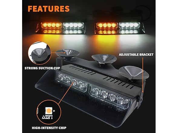 LITUPDAW 2 in 1 LED Emergency Strobe Lights