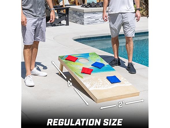 GoSports 4 ft x 2 ft Wood Cornhole Set