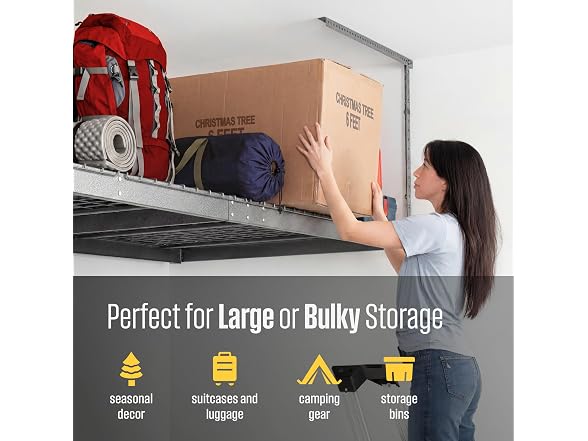 SafeRacks Gray 4x8 Overhead Storage Rack