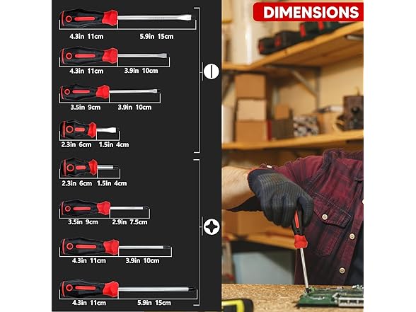 Screwdriver Set, Assorted, 8-Piece