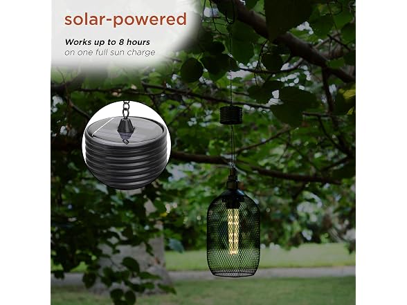 Alpine Corporation 12" Tall Hanging Solar Powered Lantern