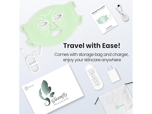 Oiameen Red Light Mask, 7-clolor Red Light Therapy Mask