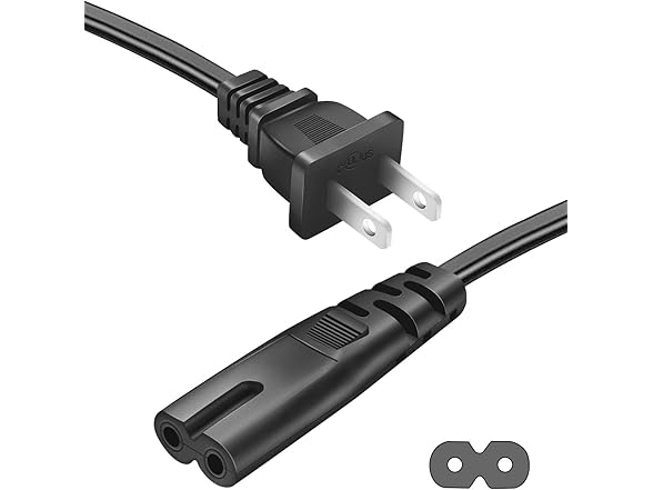 AC Power Cord - 5ft 2-Prong Cable