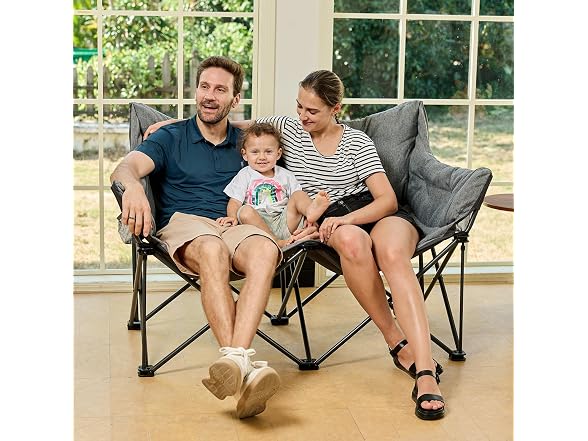 EVER ADVANCED Light Grey Double Camping Chair