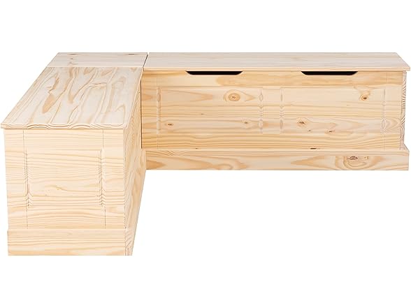 Linon Harris Unfinished Wood Backless Nook