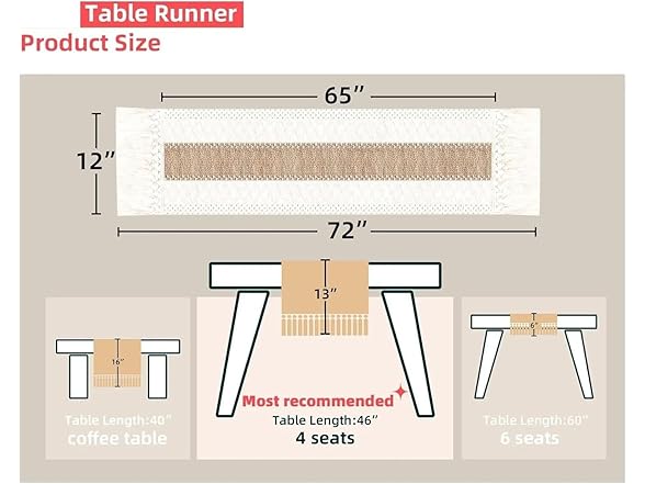72-Inch Rustic Burlap Table Runner