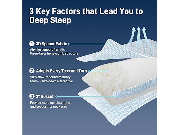 Cotelovo Memory Foam Pillows 2 Pack King