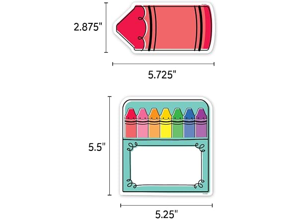 CTP Core Decor Doodle Crayons 6" Designer Cut-Outs