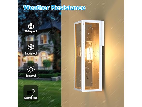 2-Pack 13" White Outdoor Wall Lanterns