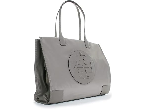 Ella Logo Tote Nylon Leather Handbag
