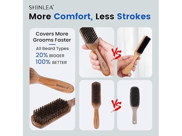 Boar Bristle Hair Brush for Men, Beard