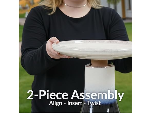 Sunnydaze 21" H Ceramic Bird Bath Twilight