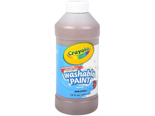 Crayola Washable Paint, Brown, 16 Oz Bottle