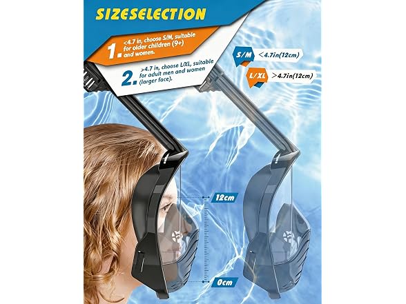 QingSong Full Face Snorkel Mask