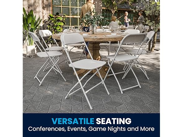 Flash Furniture Hercules Set of 10 Indoor/Outdoor Heavy-Duty Plastic Folding Chairs
