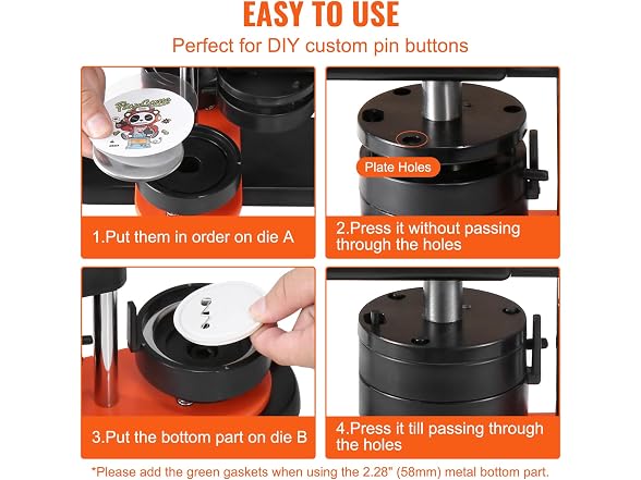 Button Maker Machine, 2.28 inch/58mm Pin Maker