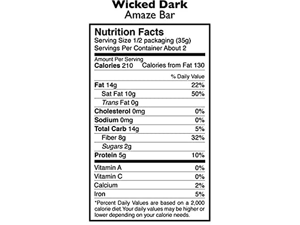 Taza Amaze Bar 95% Dark Wicked 6ct 2.5oz