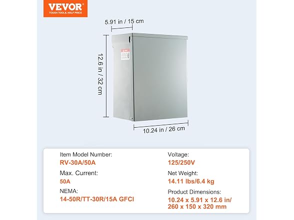 VEVOR Temporary Power Outlet Panel