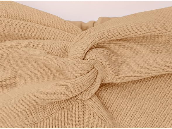Missactiver Women (M) Twist Front Knit Top Khaki