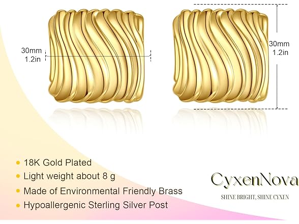 CyxenNova Big Chunky Gold Earring