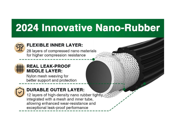 100ft Flexible Garden Hose with Nozzle