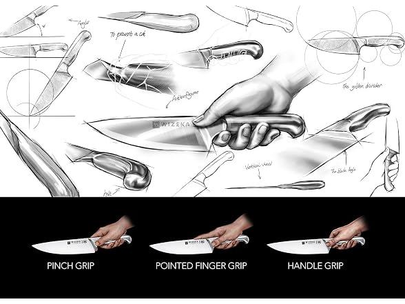 WIZEKA Kitchen Knife Set with Block
