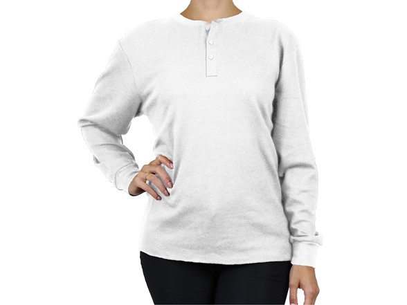 3Pk Asst Womens Waffle-Knit Henley Thermal