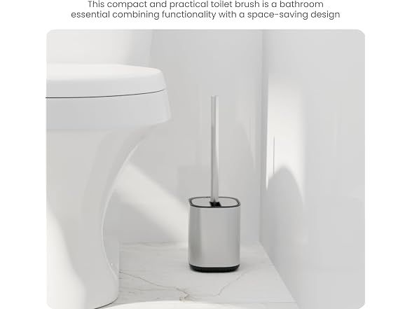 Home Zone Living Toilet Brush with Automatic Lid