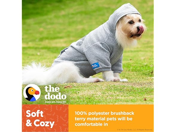 The Dodo Heather Gray ‘Sundays’ Hoodie for Dogs, S