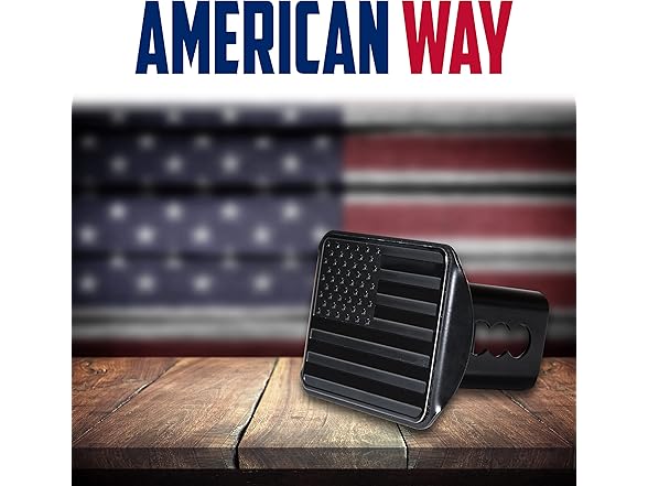 Zone Tech GA0084 USA American Flag Hitch Cover Black