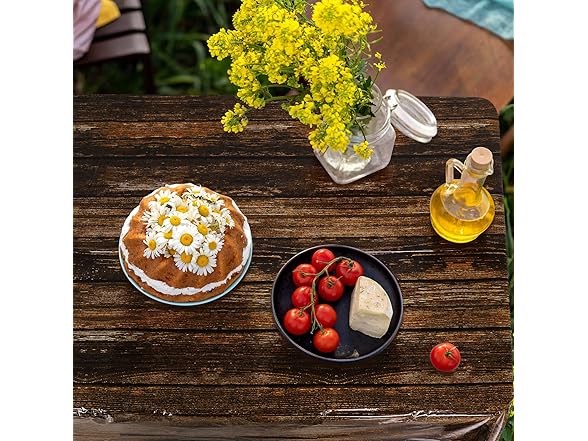 54" x 108" 6 Pieces Plastic Wood Grain Tablecloths