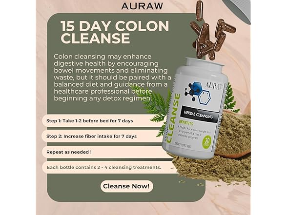 AURAW 15 Day Colon Cleanse 30ct