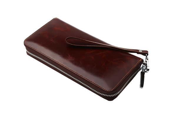 Lavemi Women's RFID Blocking Leather Wallet - Small Bifold With ID Window & Zipper Pocket - Shine Brown Compact Purse