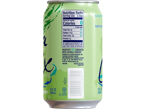 12PK La Croix Sparkling Water, Lime, 12 Fl Oz