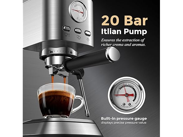 avigator Espresso Coffee Machine with Milk Frother