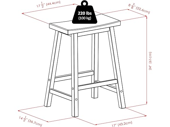 Winsome Satori Saddle Seat 24In Counter Stool Rustic