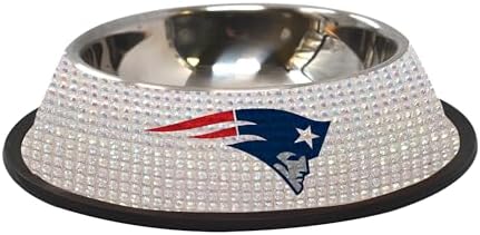 The Memory Company Officially Licensed Stainless Steel Pet Bowl, Premium Bling Team Logo Dog & Cat Food & Water Dish, Non-Slip Rubber Base, for Large/Small Breeds
