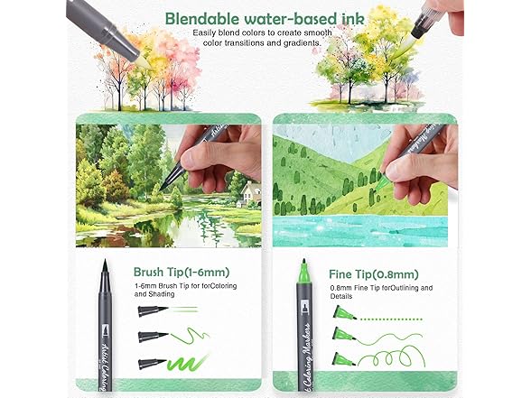 TOSHARE Watercolor Pens Set