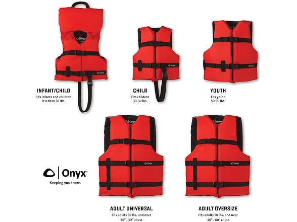 ONYX General Purpose Boating Life Jacket Universal Fit