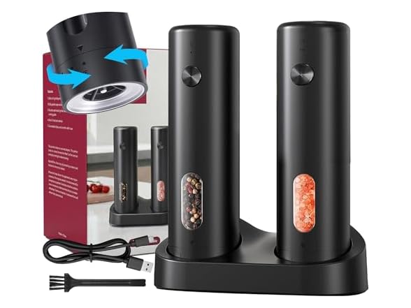 Safashy Electric Salt and Pepper Grinder Set