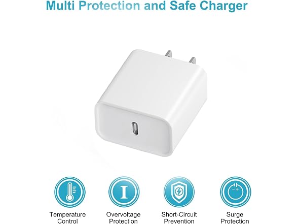 4-Pack USB-C 20W Charger Block Wall Adapter
