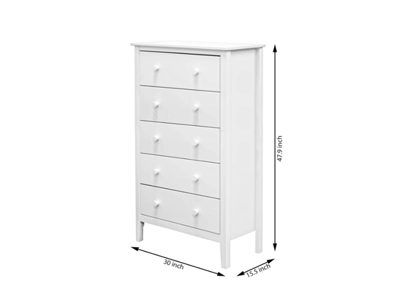 Jela Easy Pieces 5 Drawer Dresser- Black