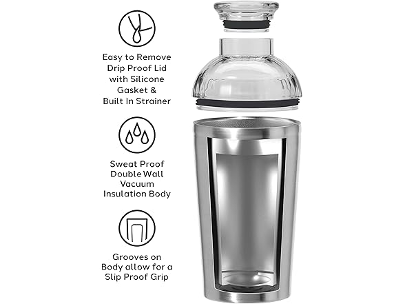 Oggi Groove Insulated Cocktail Shaker